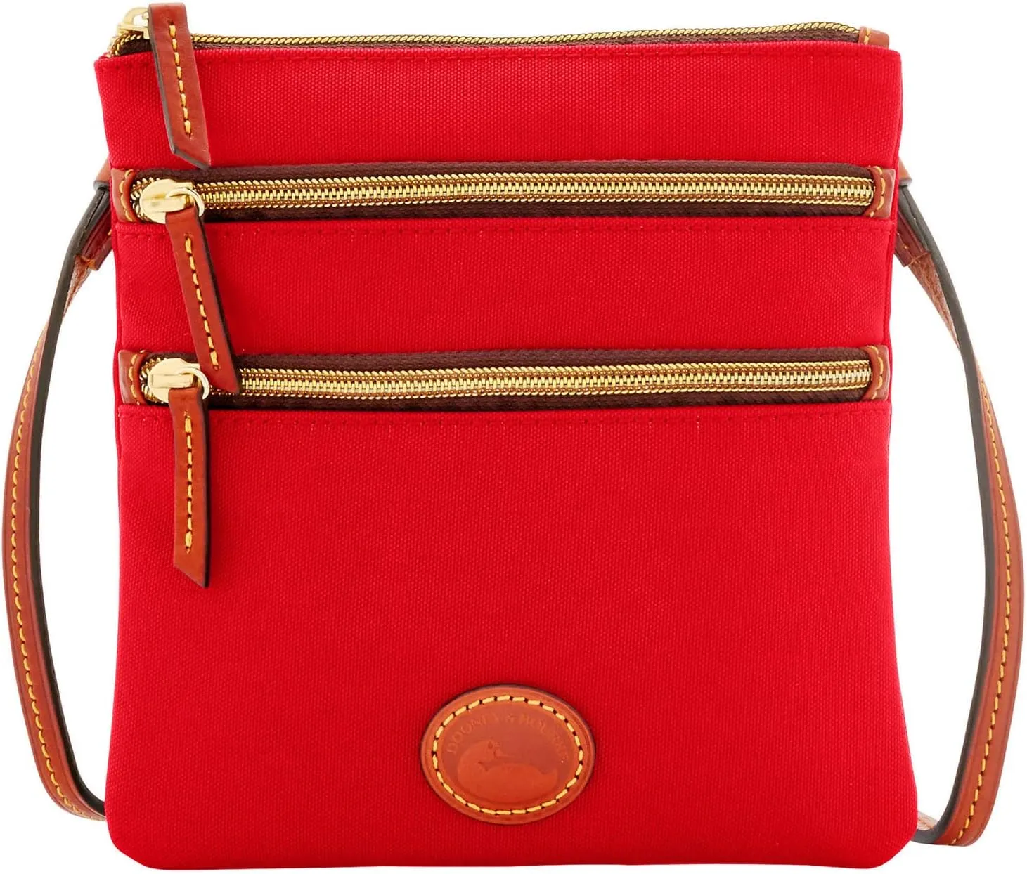 Dooney & Bourke Women's North South Triple Zip Crossbody in Lightweight Nylon, Handbag with Adjustable Shoulder Strap