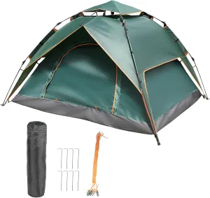 Double Deck Waterproof Pop Up Tent Automatic Portable Instant Tent for Camping Hiking Family Outdoor Activities 4 Person Oxford Fabric Fiberglass Frame 220x200x140cm