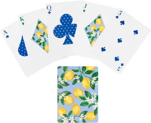 Draper James Waterproof Playing Cards, Standard 54 Count Deck, Perfect for Outdoor Games and Gatherings, Lemons