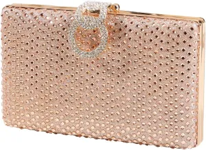Dreubea Women's Fashion Rhinestone Evening Handbag Shiny Clutch Bag
