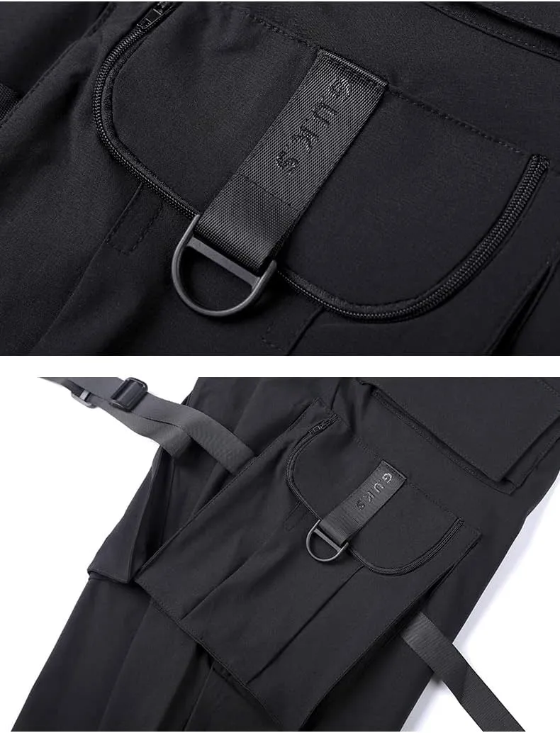 DUDHUH Cargo Pants for Men Techwear Hip Hop Harem Pants Streetwear Fashion Men’s Tactical Track Jogger Pants