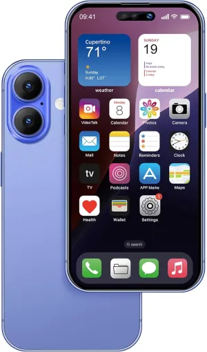 Dummy Fake Phone Model, Looks Like The Real Phone Compatible with Phone 16, for Cell Phone Store Display or Send a Toy Phone for Kids (Blue)