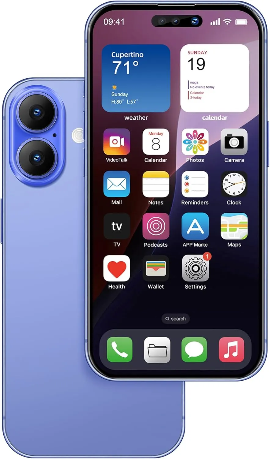 Dummy Fake Phone Model, Looks Like The Real Phone Compatible with Phone 16, for Cell Phone Store Display or Send a Toy Phone for Kids (Blue)