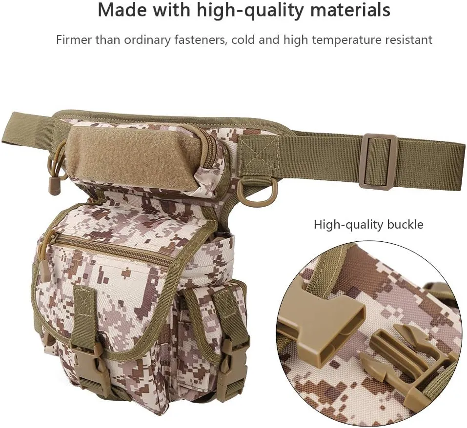 Durably 900D Water Oxford Cloth Drop Leg, Tear and, Humanized Storage Space, Ideal for Sports, Leisure, Travel, Multifunction Photography and (Desert Digital (spot) One Size)