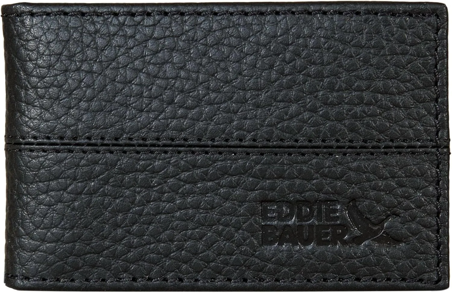 Eddie Bauer Men Signature Leather Money Clip Card Case Wallet
