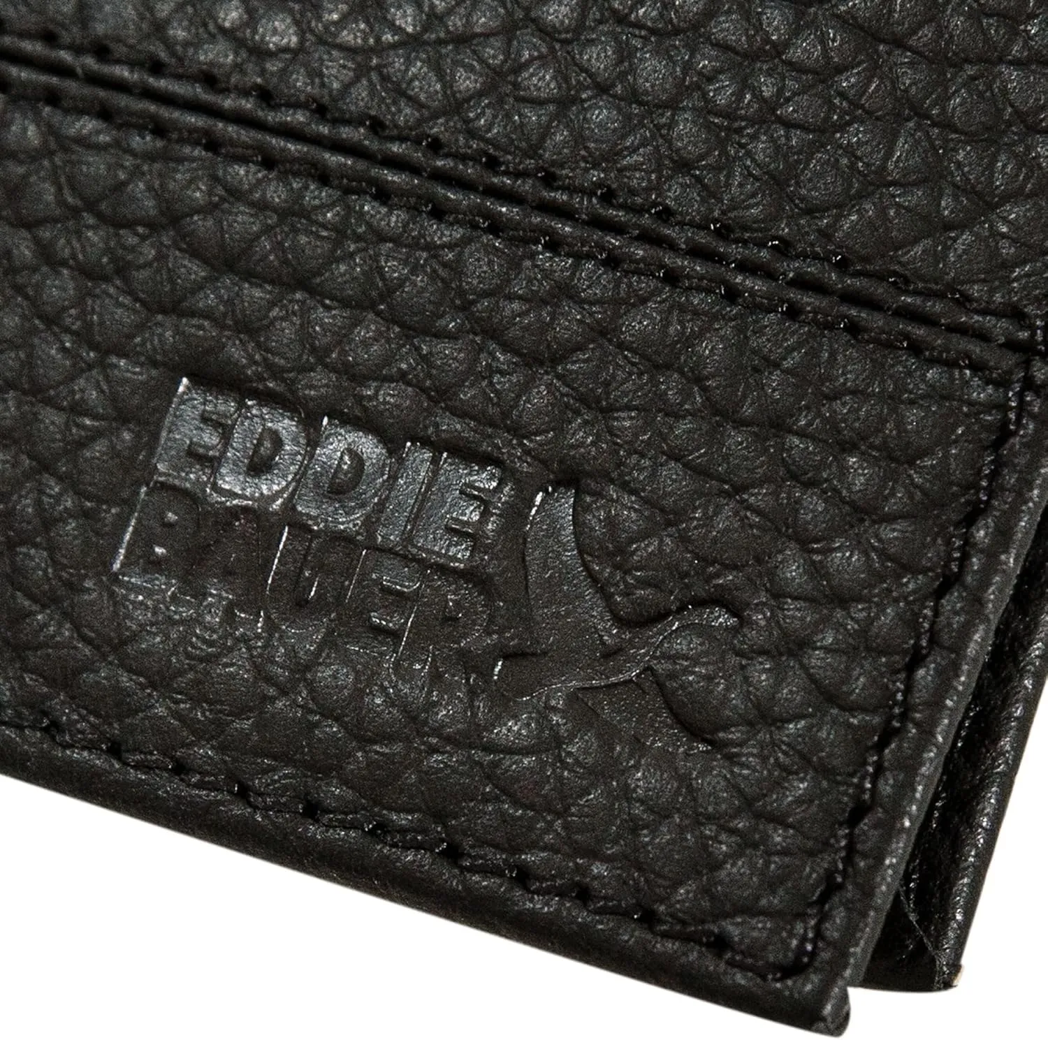 Eddie Bauer Men Signature Leather Money Clip Card Case Wallet