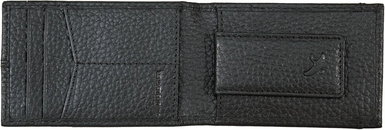 Eddie Bauer Men Signature Leather Money Clip Card Case Wallet