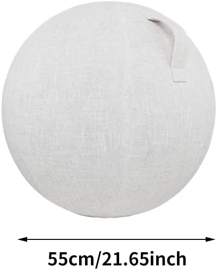 EKDJKK Balance Ball with Handle & Protective Skin, Foldable & Lightweight, Anti-Scratch - Beige, 55cm
