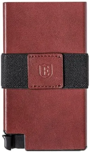 Ekster Senate Cardholder Wallet for Men | Slim Card Holder for Men w/RFID Blocking Layer | Minimalist Wallet w/Push Button for Quick Card Access | Merlot Red