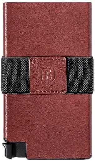 Ekster Senate Cardholder Wallet for Men | Slim Card Holder for Men w/RFID Blocking Layer | Minimalist Wallet w/Push Button for Quick Card Access | Merlot Red
