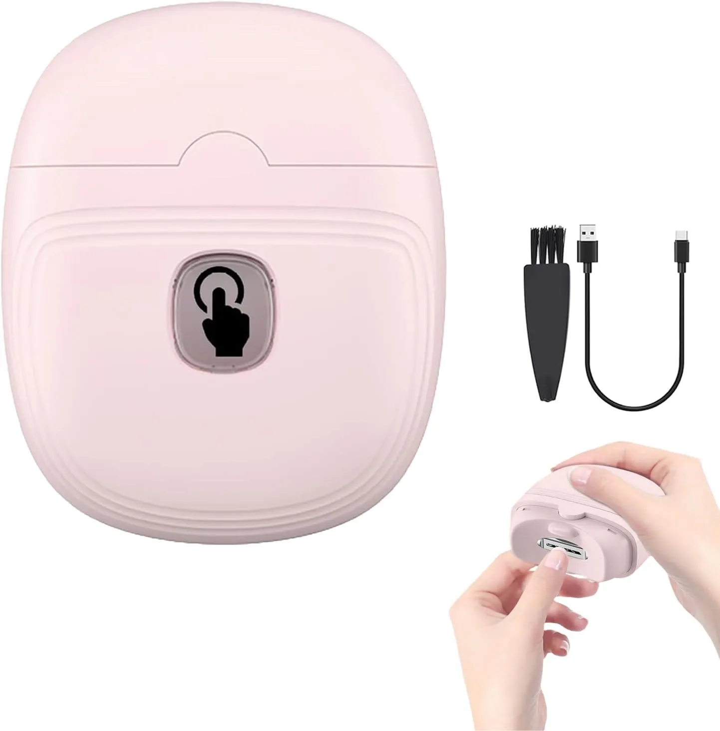 Electric Nail Clipper, Automatic Electric Nail Trimmer with Nail Clip Storage and LED Light, Rechargeable Automatic Nail Clipper, Electric Finger Toe Nail Cutter for Adults, Seniors, Baby, Children