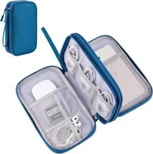 Electronics Travel Organizer Case, Carry On Essentials Pouch Bag for Tech Accessory, Cable, Chargers & Cords (Green-M, Medium), SND076GE