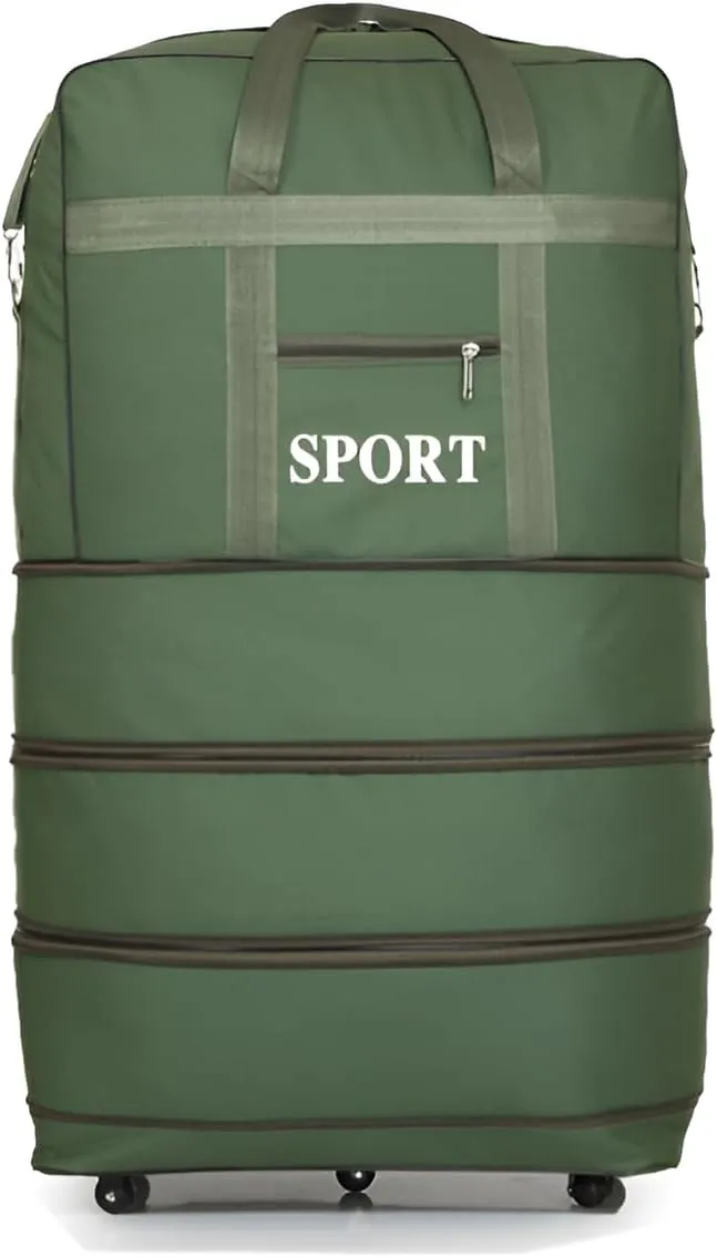 Ellniges]【Foldable Luggage Bag for Long-Distance Travel with Large Capacity, Spinner Wheels – Perfect for Students, Waterproof Oxford Material