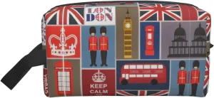 England Symbols Print Large Capacity Cosmetic Organizer for Women and Men Portable Travel Makeup Pouch