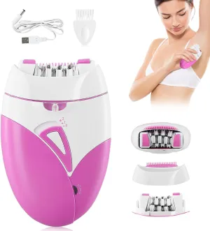 Epilator for Women, Smooth Glide Facial Hair Remover with 2 Speed & LED Light, Electric Epilator for Women Facial Hair Removal Suitable for Face, Bikini Areas, Underarms, Arms, Legs