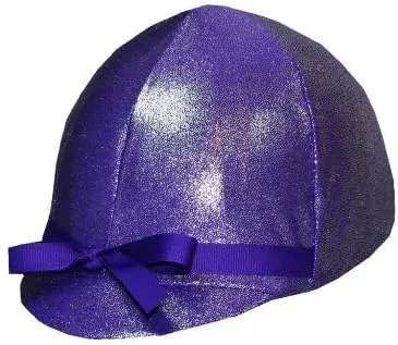 Equestrian Riding Helmet Cover - Holographic Purple