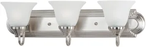 Essentials-3 Light Early American Bath Vanity in Early American style-24 Inches Wide by 7 inches high-Satin Nickel Finis