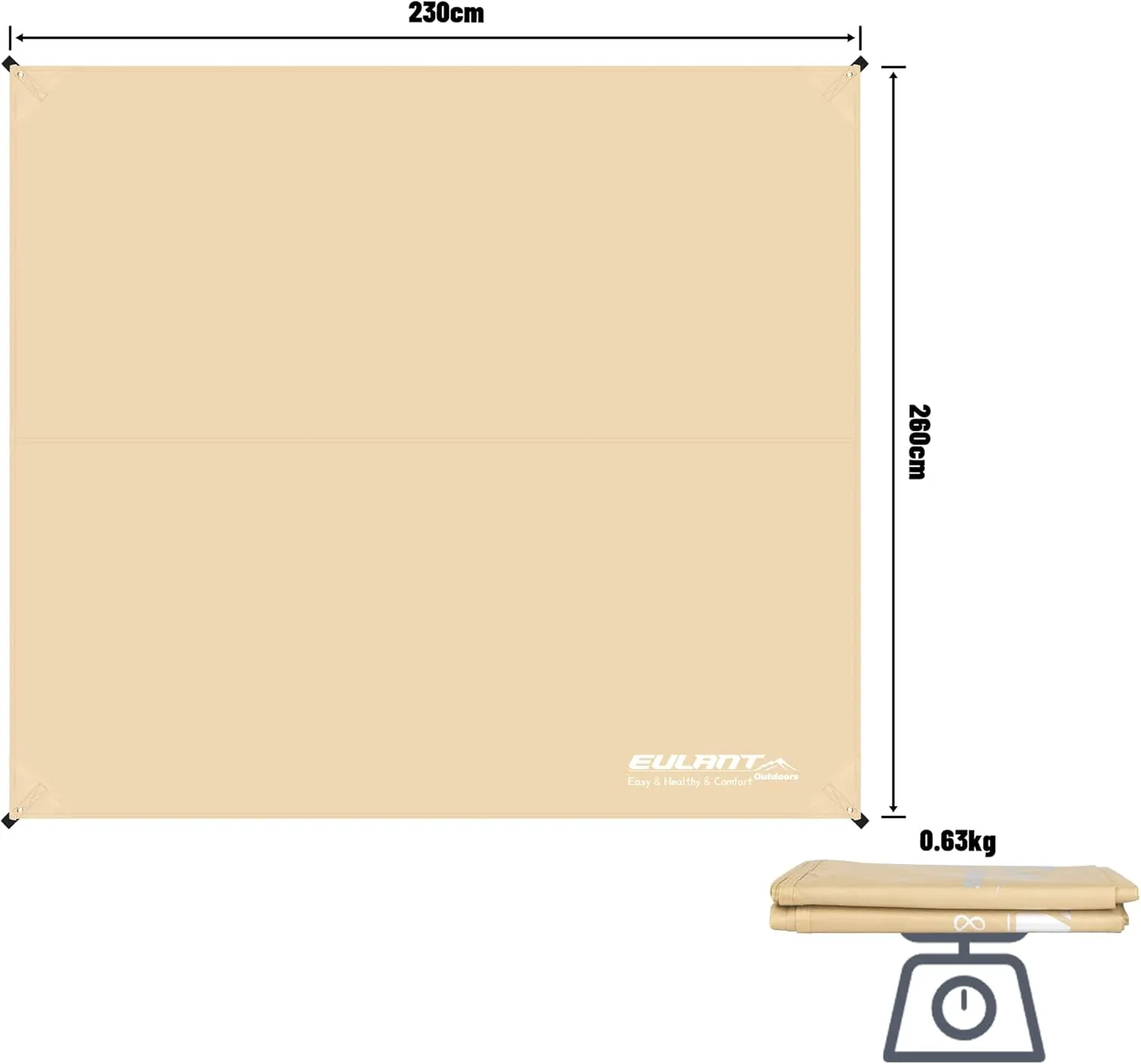 Eulant Waterproof Tent Footprint - 7.54ft X 8.53ft, Ideal for Camping, Hiking, Picnic & Backpacking