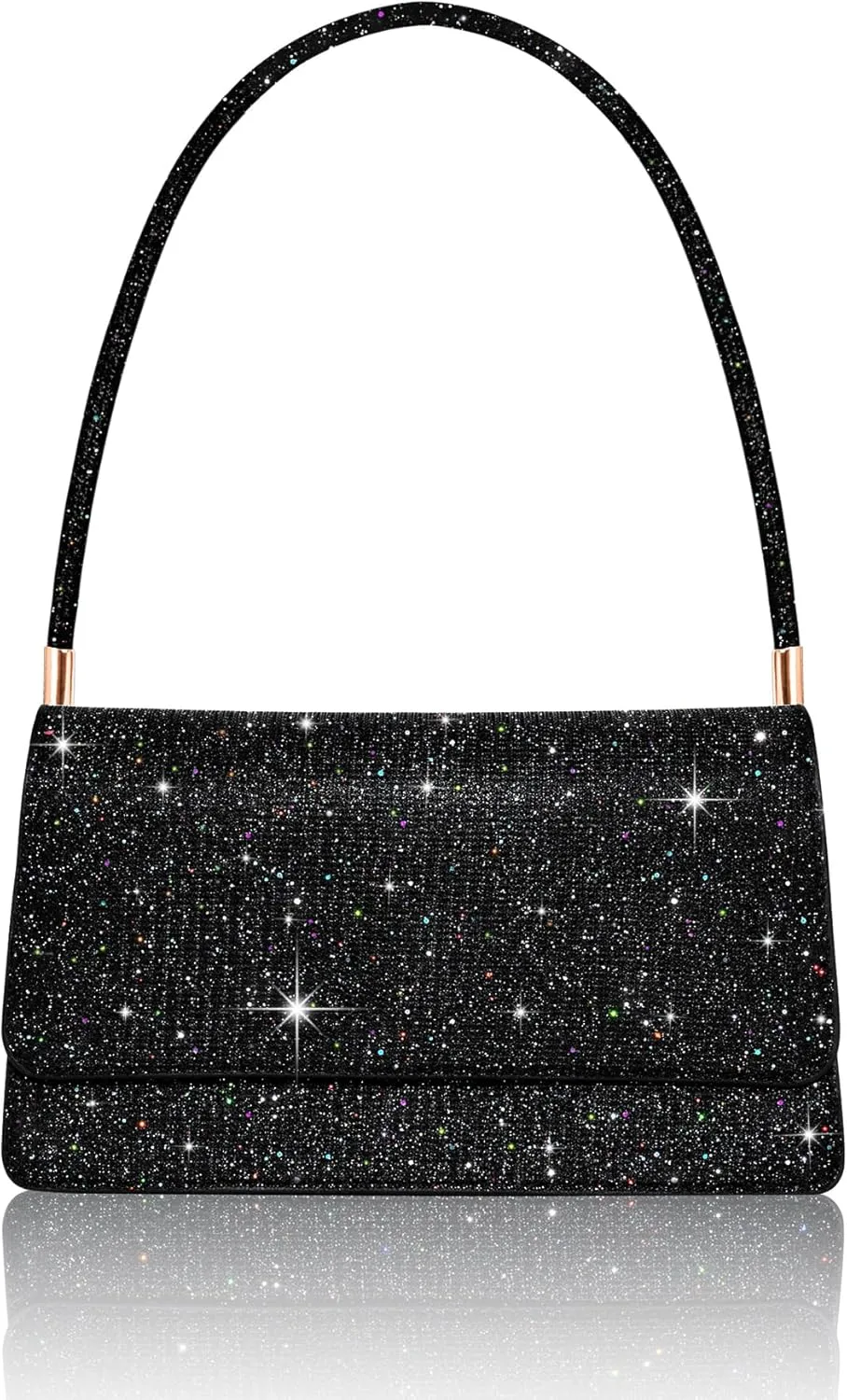 Evening Bag Clutch Purse for Women, Sparkling Envelope Handbag with 2 Compartments for Prom Cocktail Party