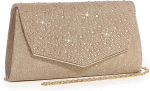 Evening Bag for Women Glitter Rhinestone Wedding Evening Purse Crystal Envelope Clutch Crossbody Shoulder Bags
