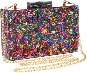 Evening Bag Purses for Women, Acrylic Handbags Clutch Shoulder Crossbody Bag Bride Dresses (Multicolor)