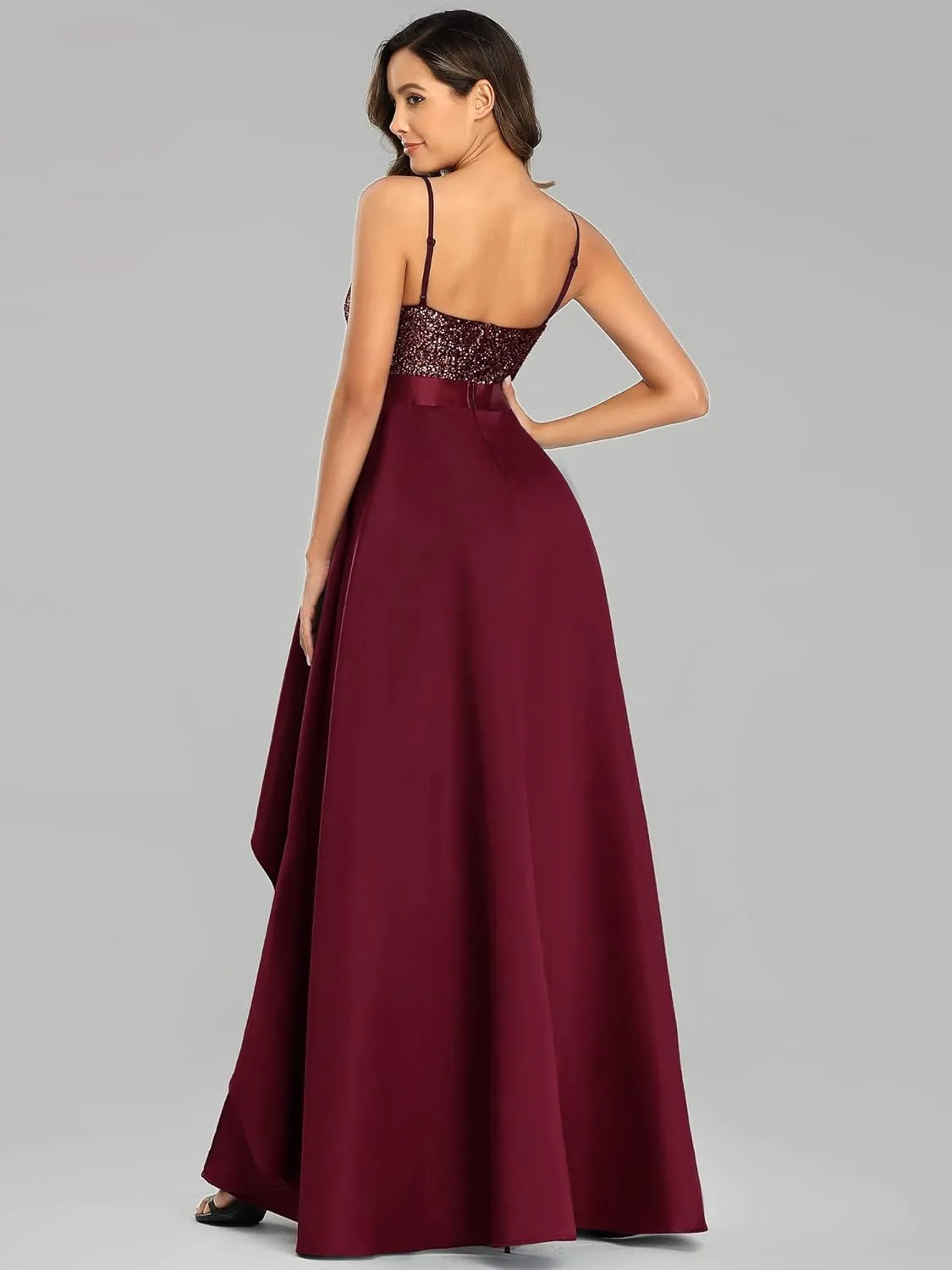 Ever-Pretty Women's Summer Glitter V-Neck A-line High-Low Semi Formal Cocktail Party Dresses 00667