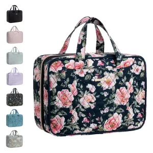 Everfun Hanging Travel Toiletry Bag for Women Traveling With Leakproof Compartment Makeup Cosmetic Organizer Dopp Kit Travel Accessories Essentials Must Have