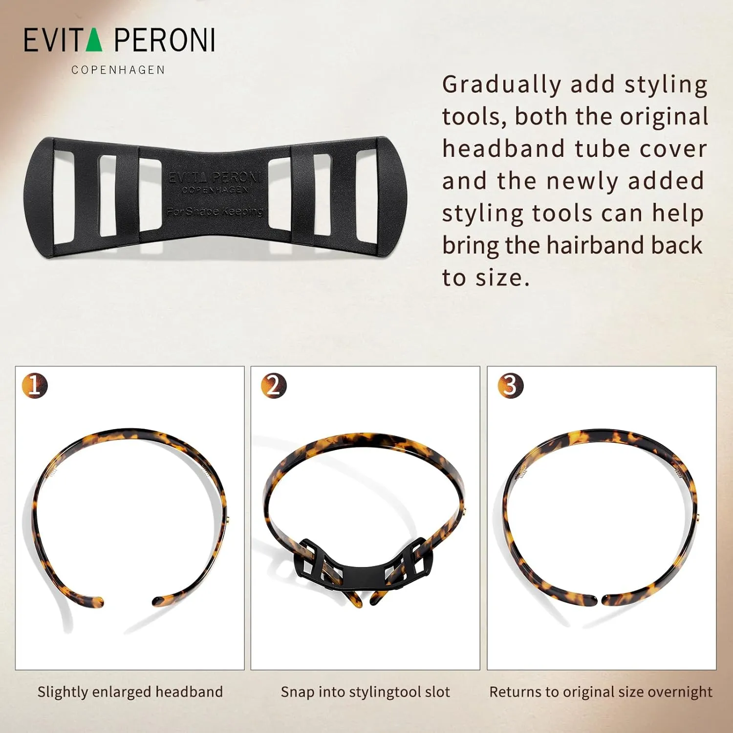 EVITA PERONI Non-Slip Headbands - Designed for Eyewear, No Pressure, No Headache, Comfortable Fashion Thin Headbands for Women's Hair - Apricot