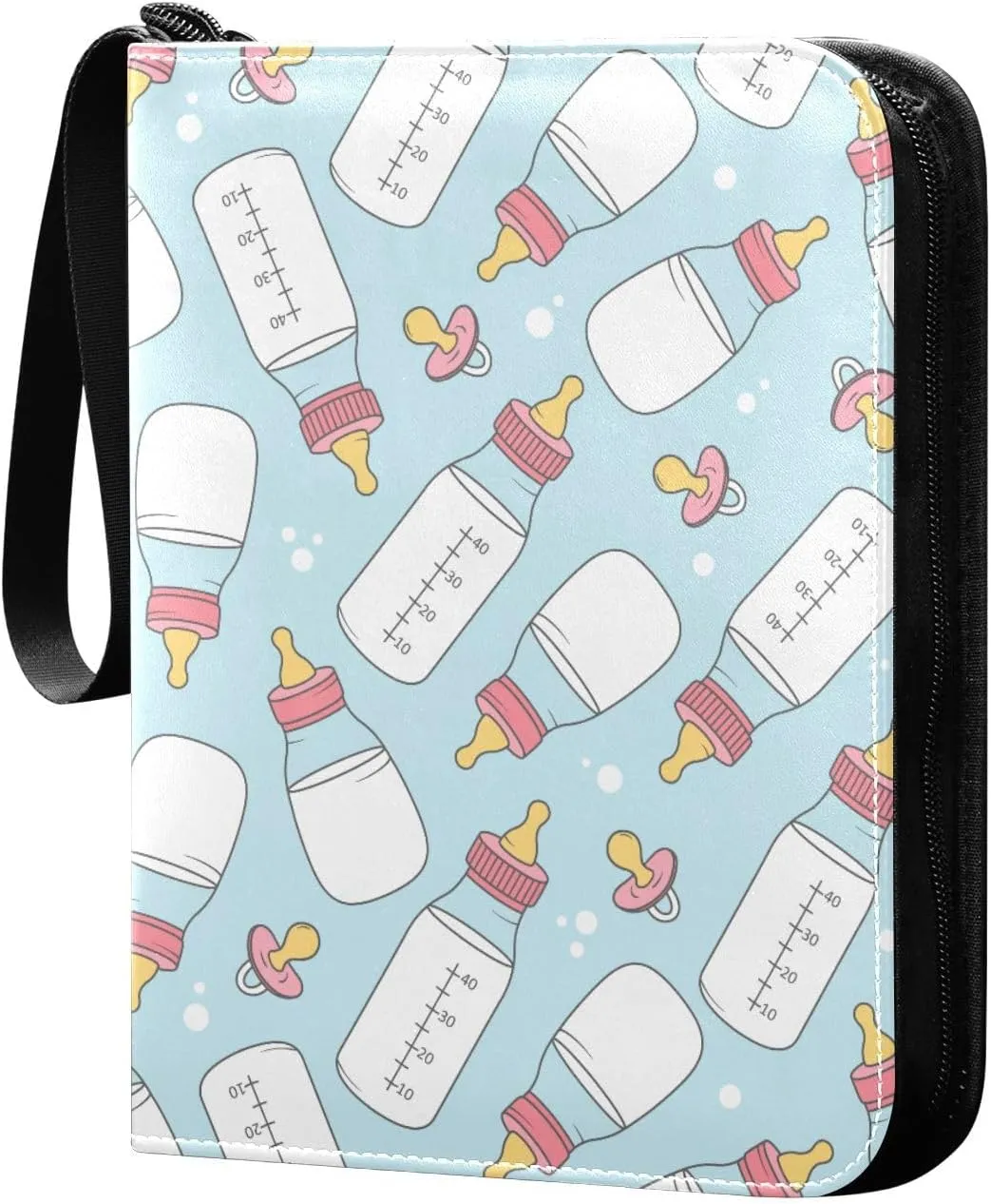 Exnundod Bottles with Colorful Trading Card Binder for Cards Card Album 4-Pockets 400 Cards Removable Sleeves PU Baseball Card Holder Football Sports Card Collection