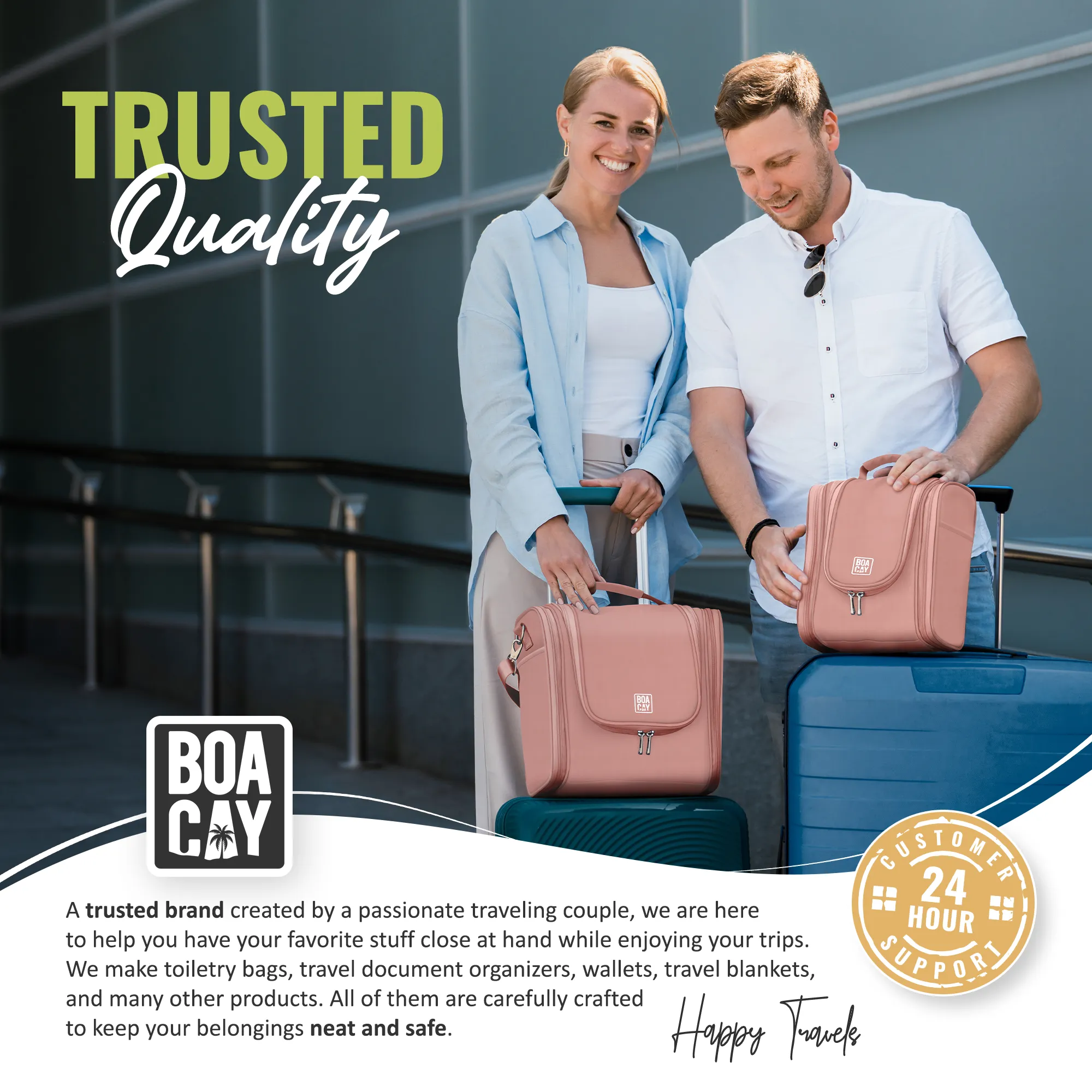 Extra-Large Collapsible Hanging Toiletry Bag - Dusty Rose