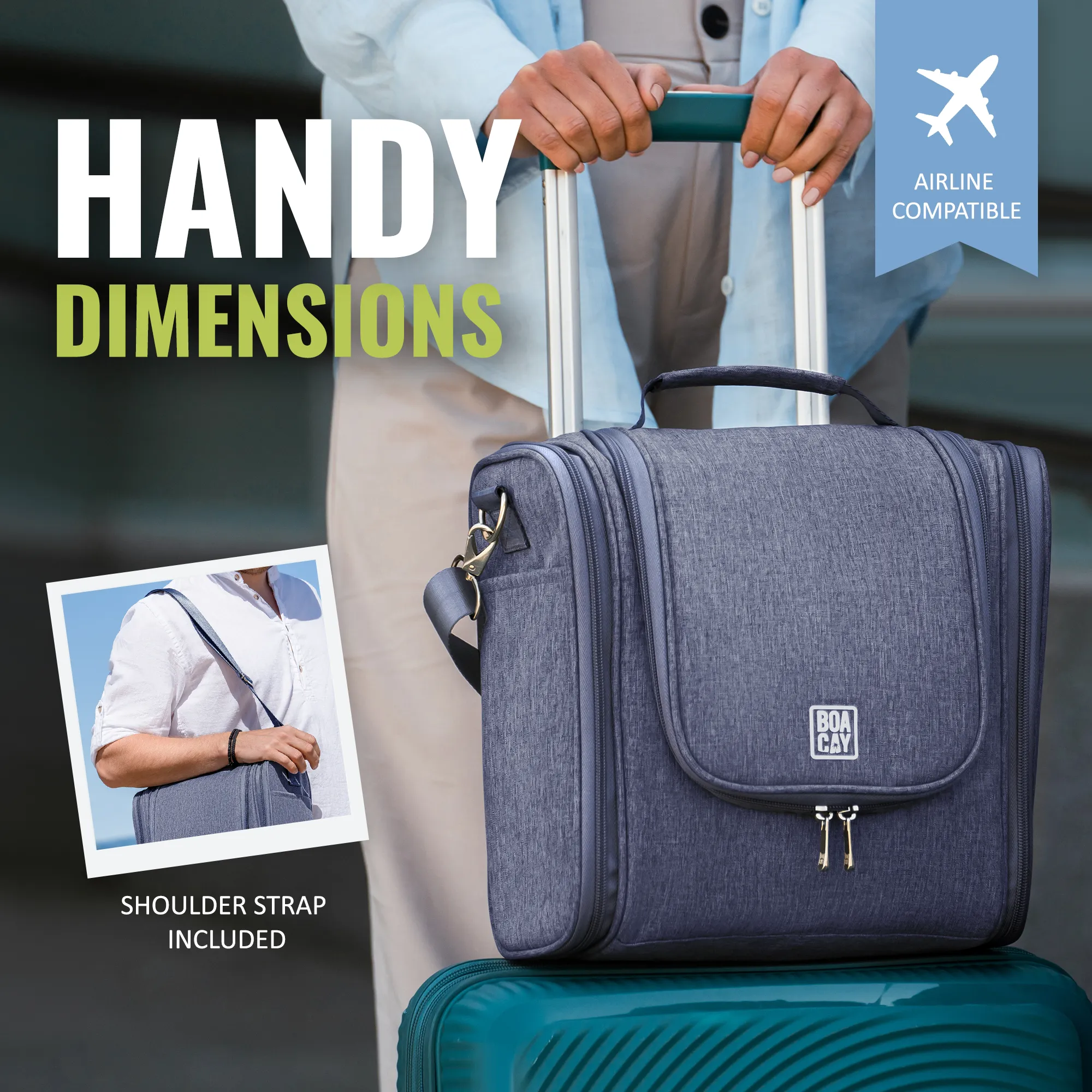 Extra-Large Collapsible Hanging Toiletry Bag - Violet Blue