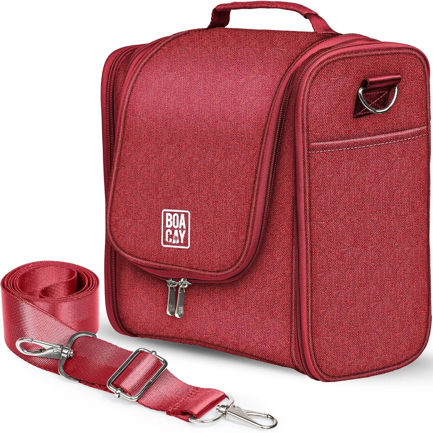 Extra-Large Collapsible Hanging Toiletry Bag - Wine Red