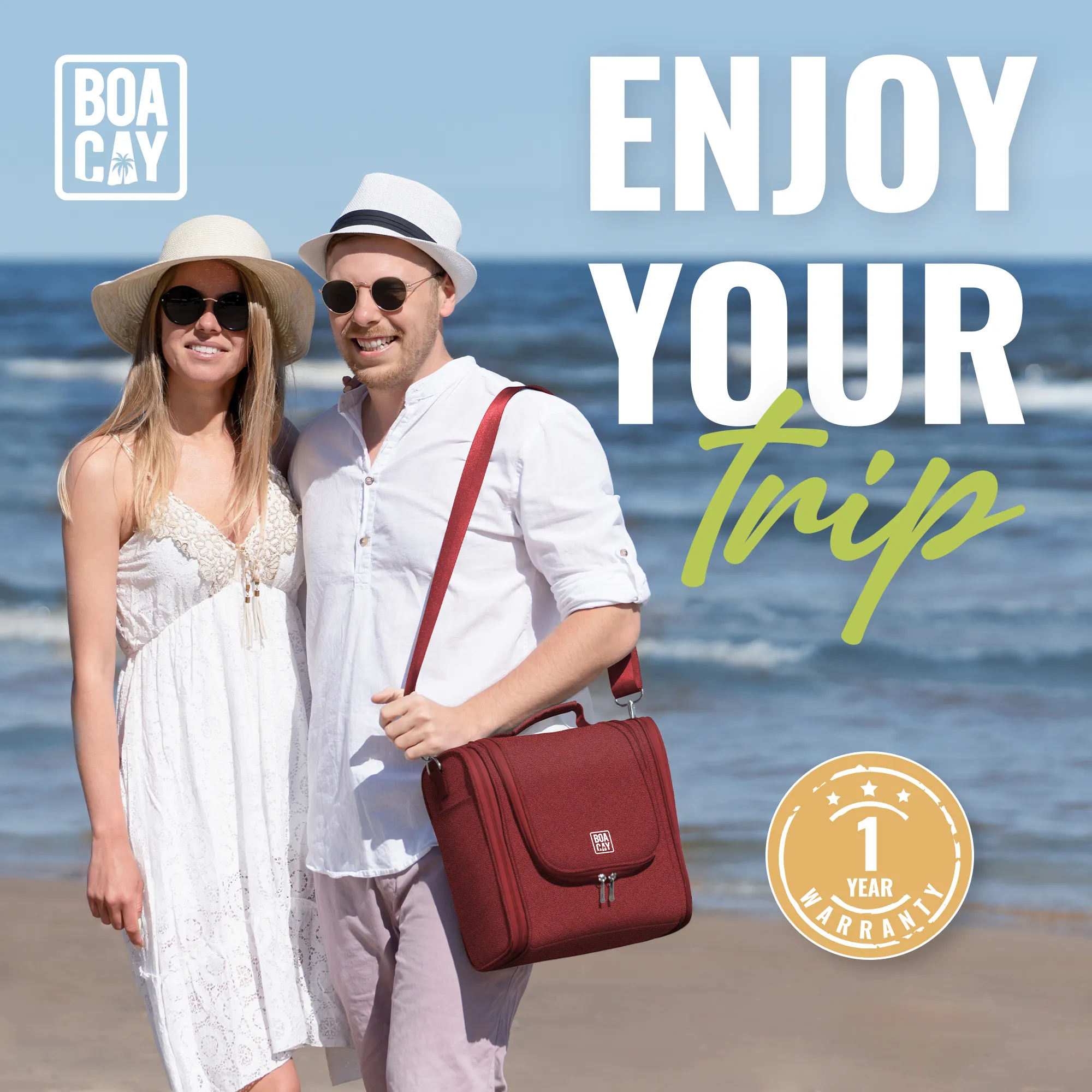 Extra-Large Collapsible Hanging Toiletry Bag - Wine Red