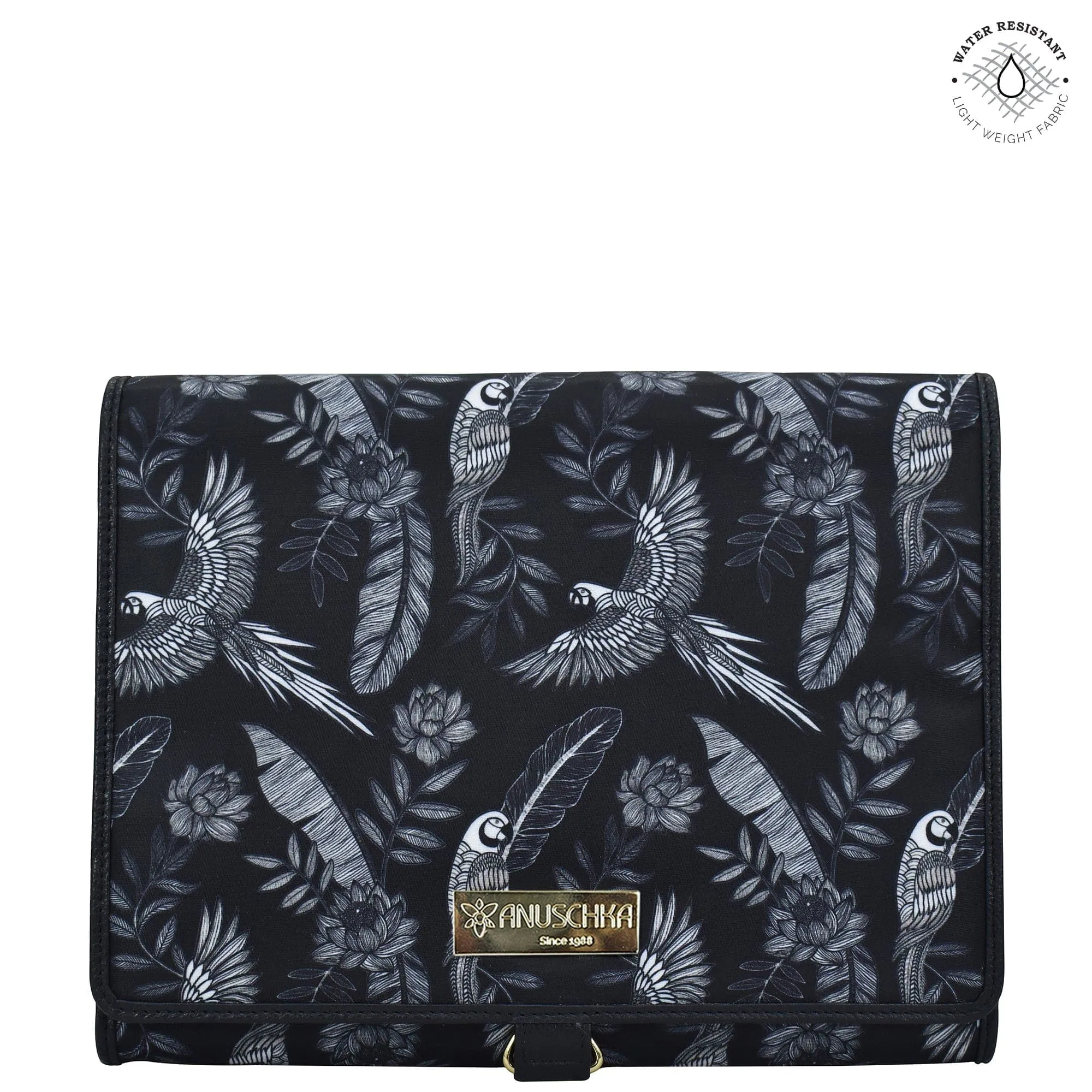 Fabric with Leather Trim Toiletry Case - 13001