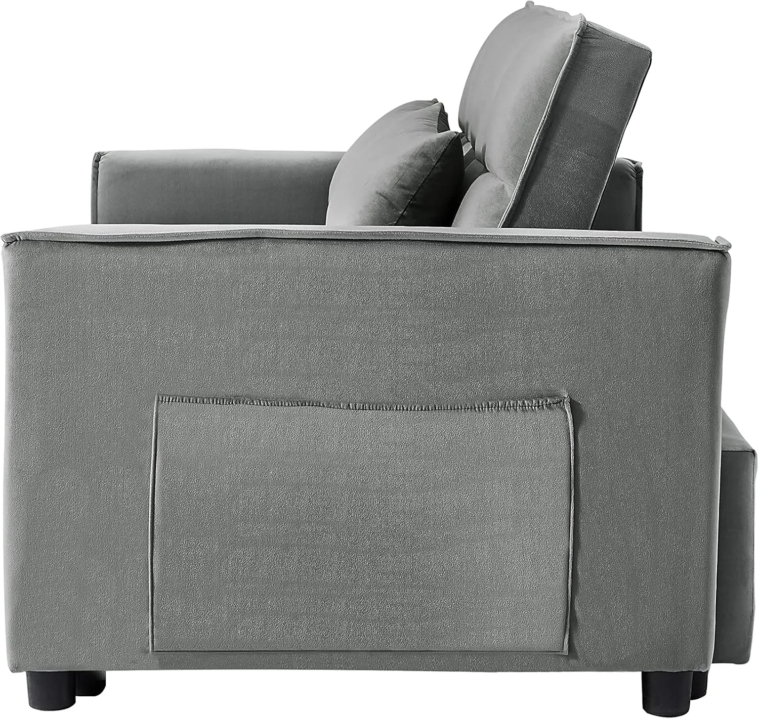 FANYE 3 in 1 Convertible Loveseat Sofabed with Pull Out Sleeper Couch Bed and 2 Pillows,Modern Love Seat Sleeper Sofabed Adjustable Backrest Lounge Chaise Daybed W/Side Pockets for Living Room