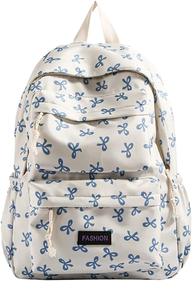 Fashion Print Preppy Small Clear Backpack for Child Versatile Travel Daypack for Schools, Commuting & Vacations