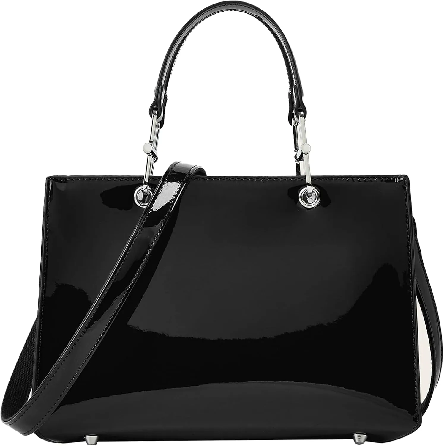 Fashion Women Patent Leather Platinum Handbag 2024 Elegant Commute Tote Bag Evening Events Daily Use