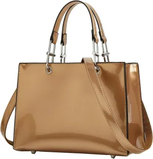 Fashion Women Patent Leather Platinum Handbag 2024 Elegant Commute Tote Bag Evening Events Daily Use