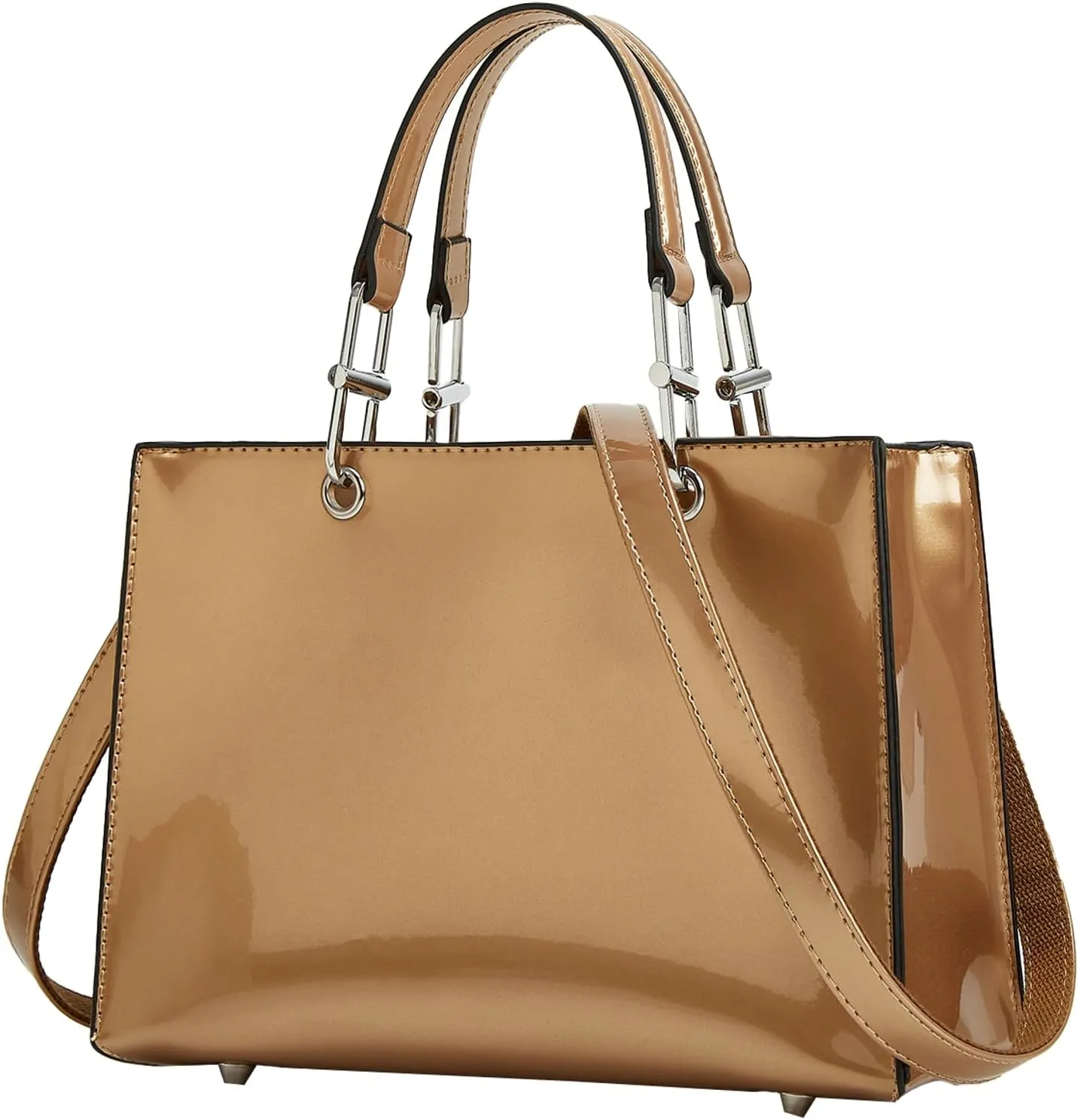 Fashion Women Patent Leather Platinum Handbag 2024 Elegant Commute Tote Bag Evening Events Daily Use