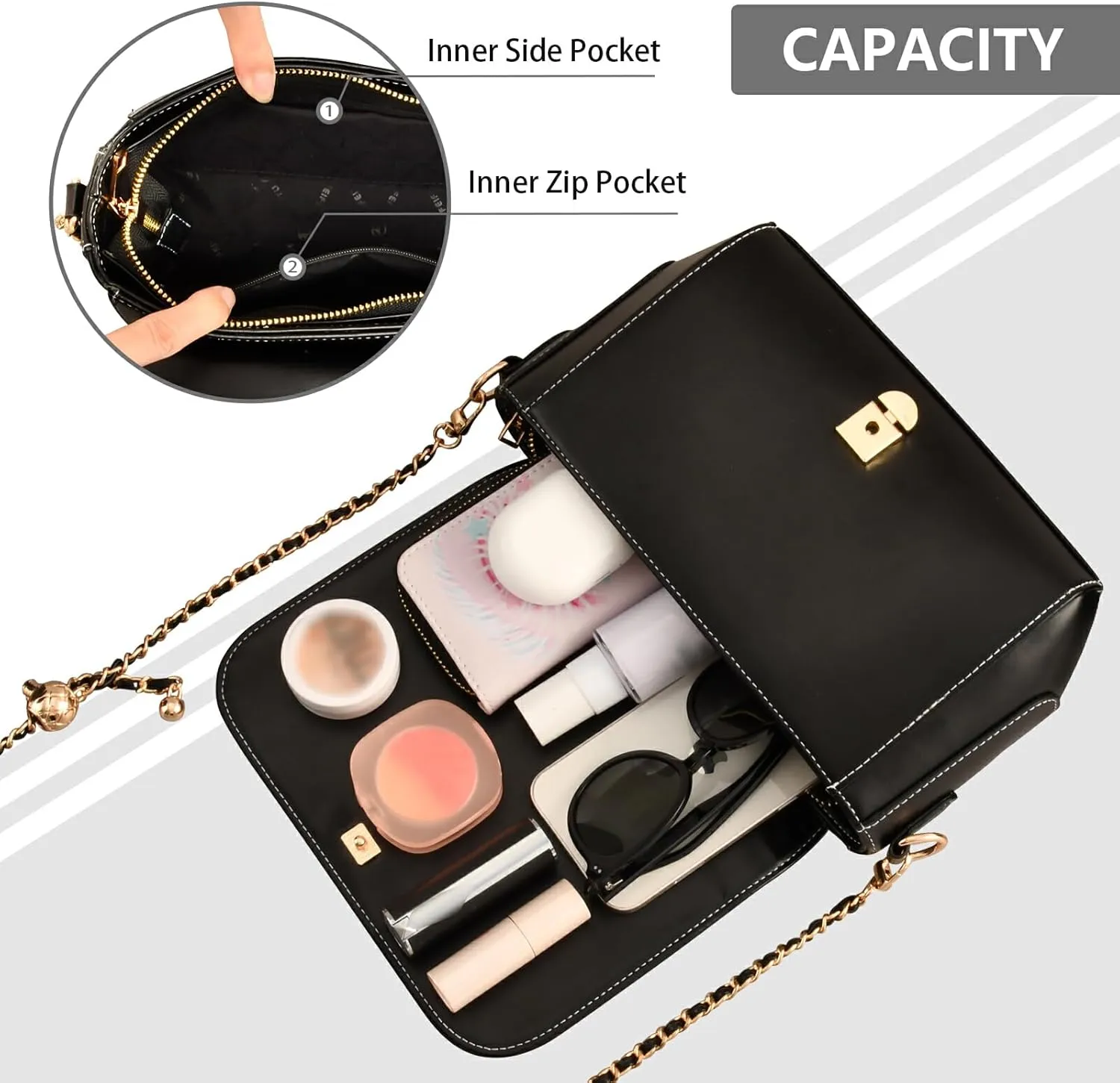 Festive Crossbody Handbag PU Leather Shoulder Bag Sturdy Travel Pouch Compact Chic Bag
