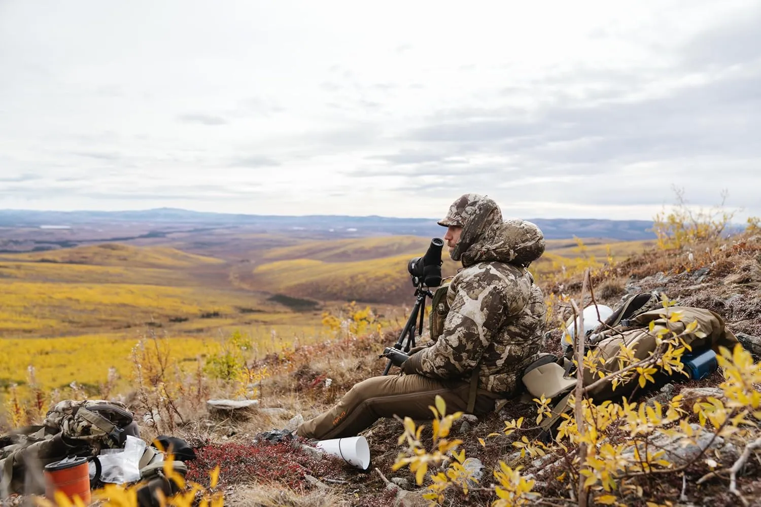 First Lite Tundra Brim Beanie - Warm Fleece Camo Hunting Hat