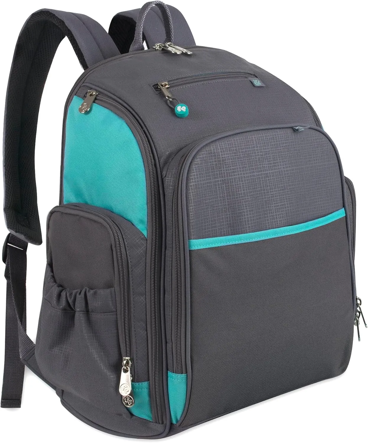 Fisher-Price Large Multi-Pocket Multifunction Kaden Baby Diaper Bag Backpack for Infant Boys & Girls (Aqua)