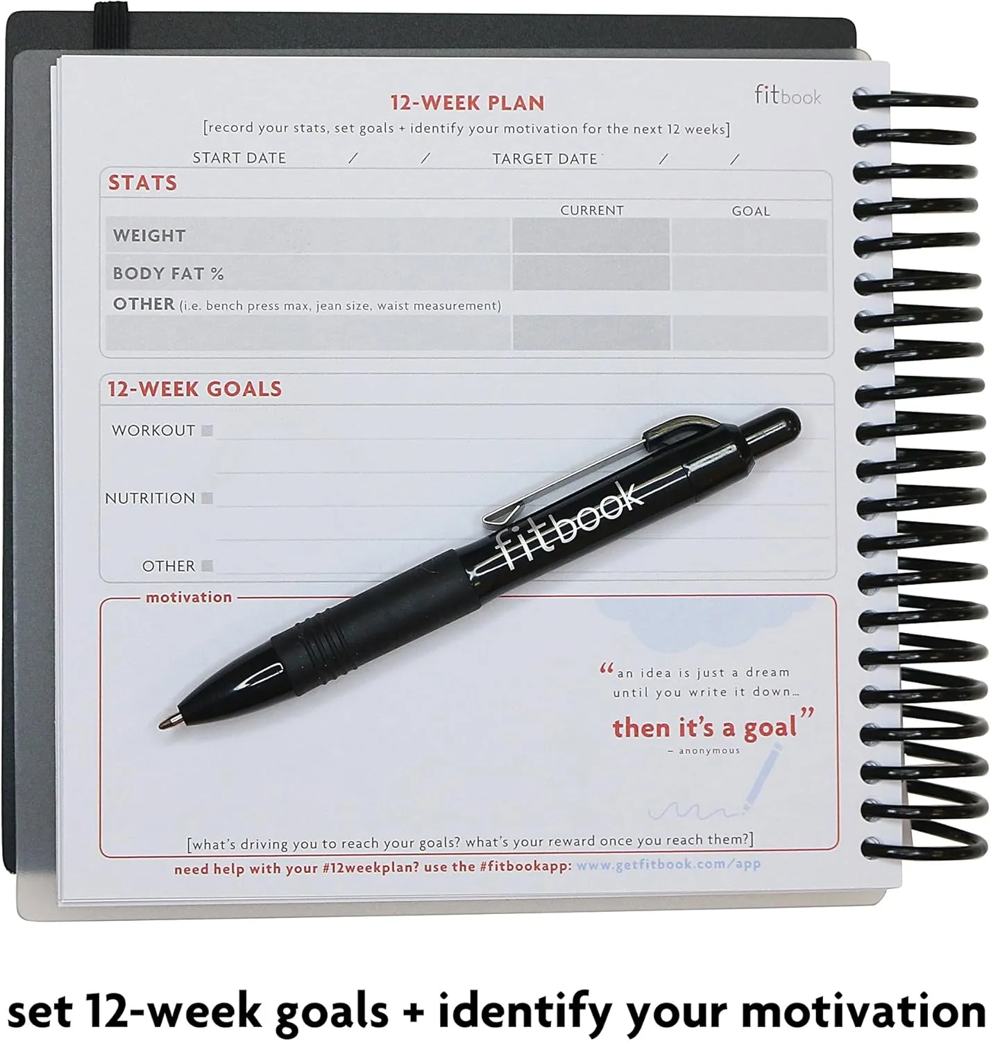 Fitlosophy Fitbook: 12 Week Fitness Journal and Planner for Workouts, Weight Loss and Exercise