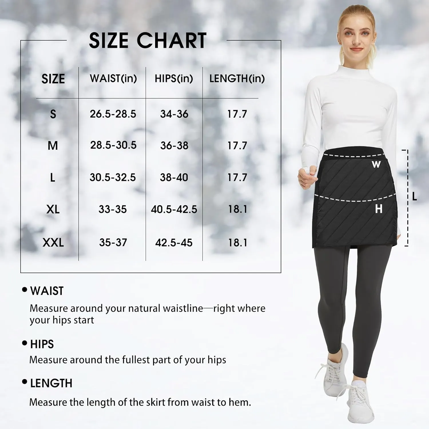 FitsT4 Sports Women's Puffer Skirts Lightweight Quilted Sport Skorts Insulated Warm Snow Skirts Hiking Running Golf
