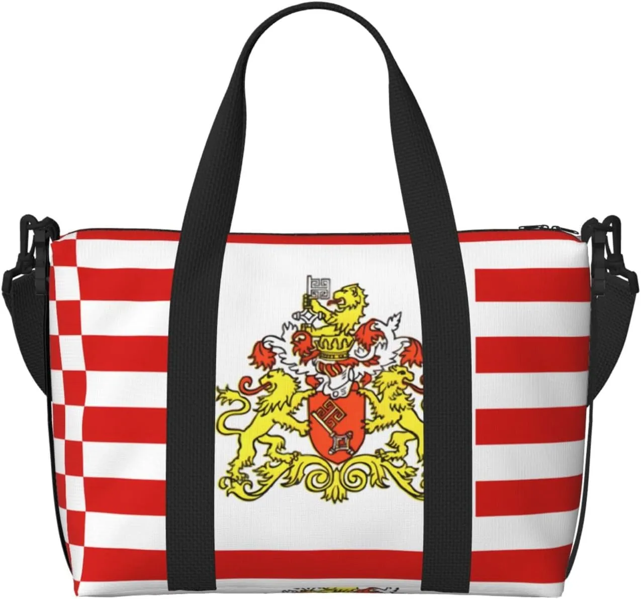 Flag of the Senate of Bremen Hand-held messenger travel bag, suitable for work, travel, fitness, tourism, women's casual handbag with zipper,