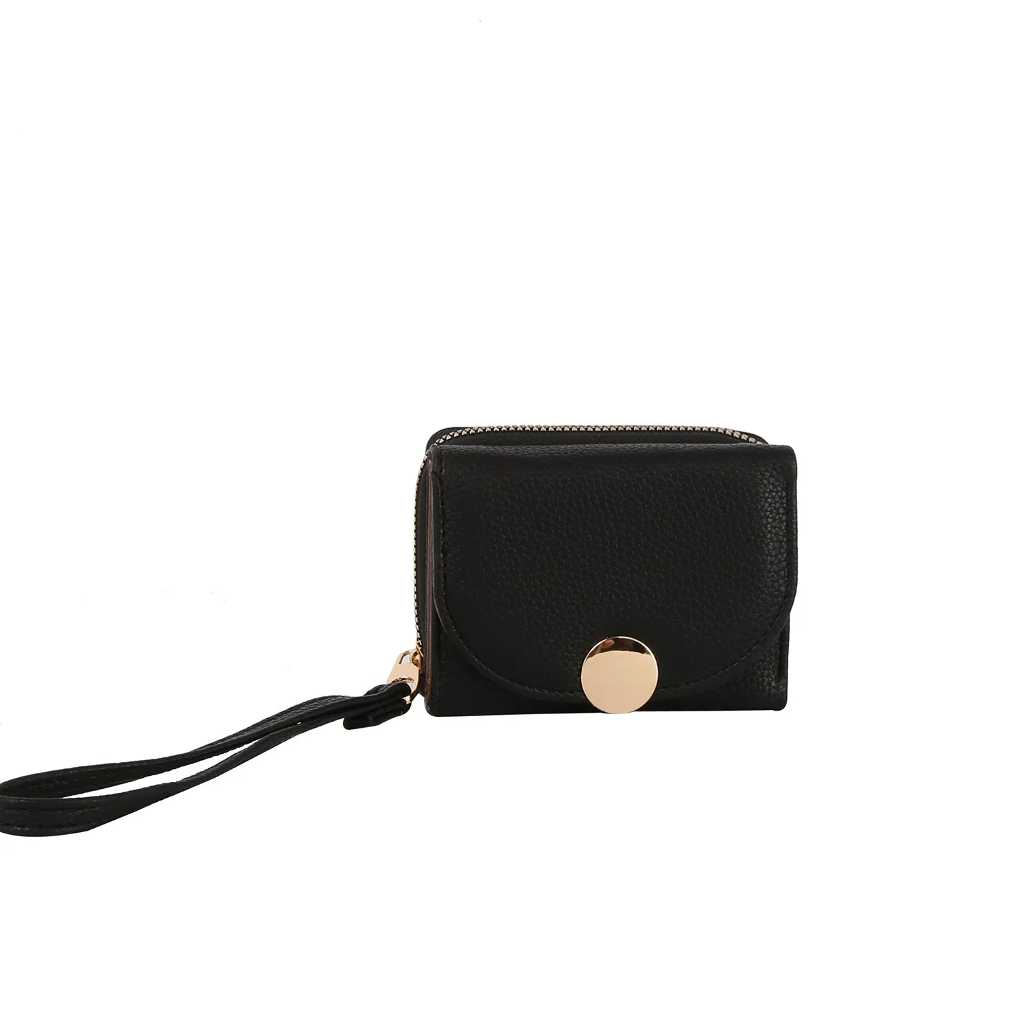 Flap snap closure half wallet