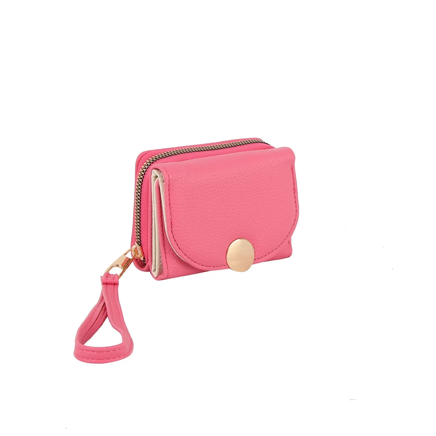 Flap snap closure half wallet