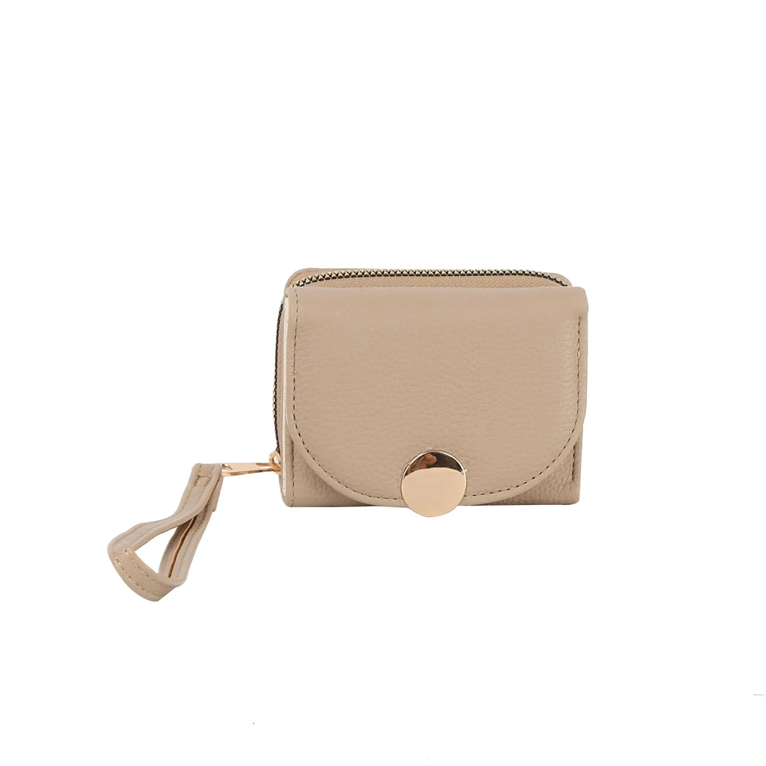 Flap snap closure half wallet
