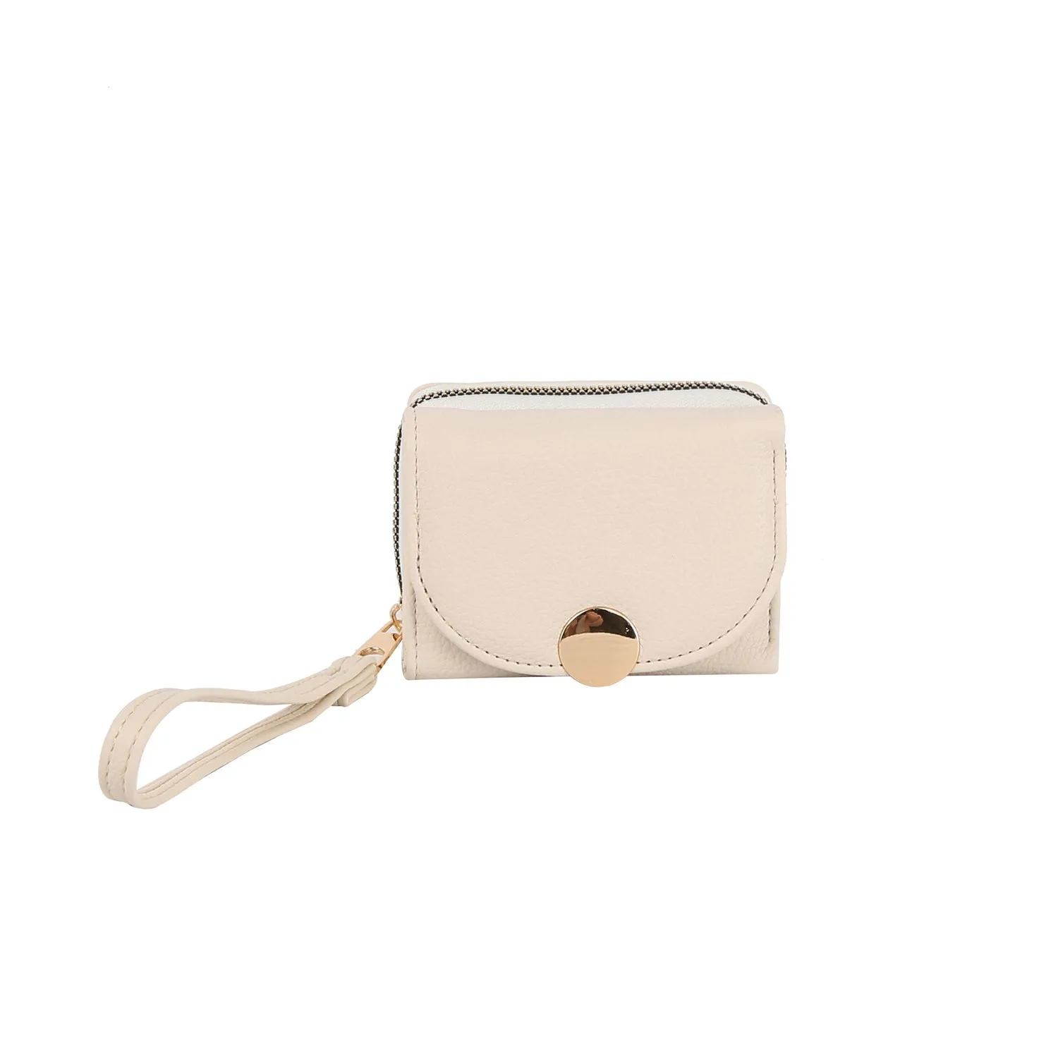 Flap snap closure half wallet