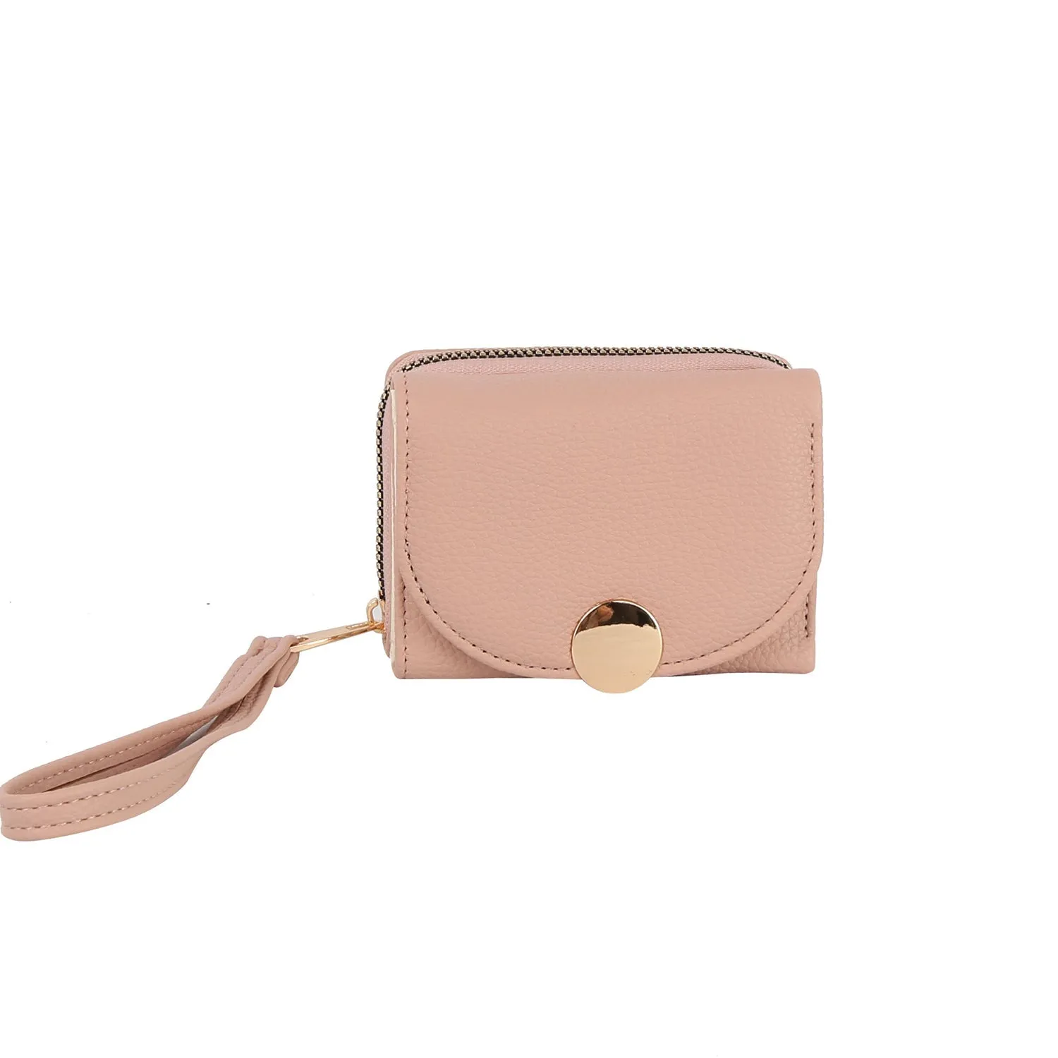 Flap snap closure half wallet